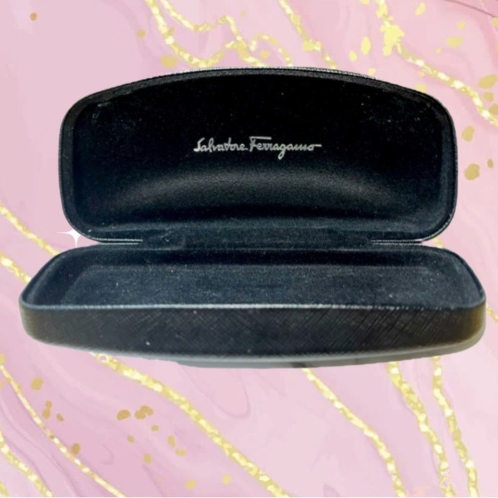 Salvatore Ferragamo Eyeglass or Sunglasses Hard CASE ONLY clamshell design, Blk